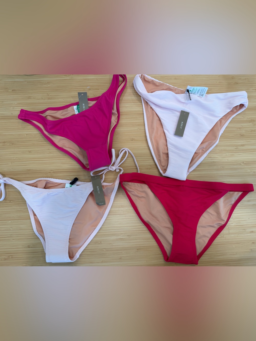 Re-Imagined by J. Crew‎ Lot Of 4 Bathing Suit Bottoms NEW Women's Medium Pinks